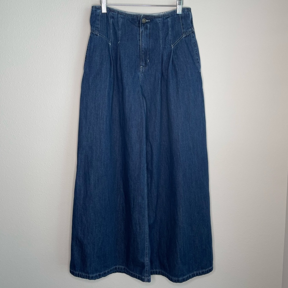 Free People We the Free Isabelle pleated ultra wide leg jeans